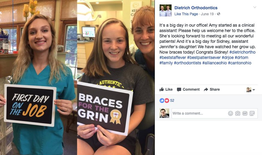 facebook social signs for orthodontics