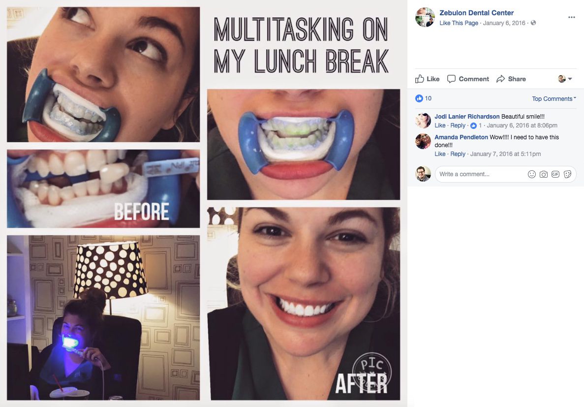 social media for dentists example