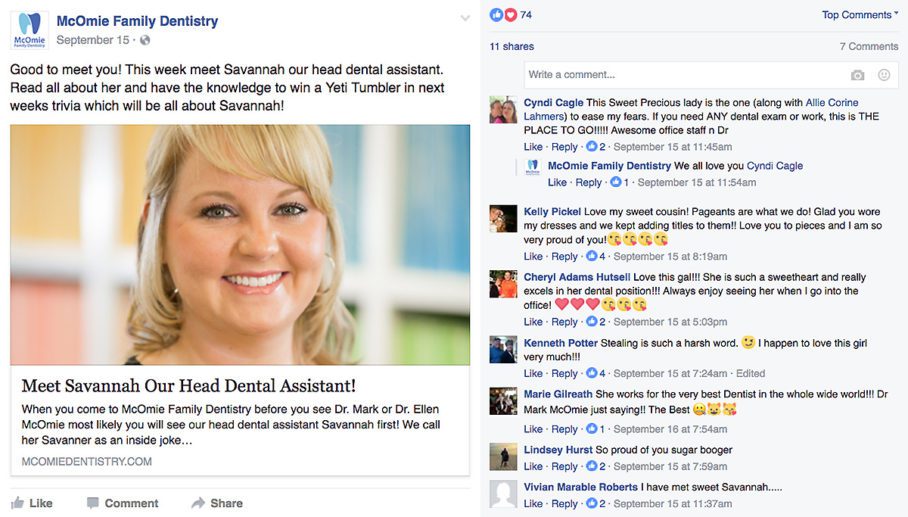 facebook post ideas for dental