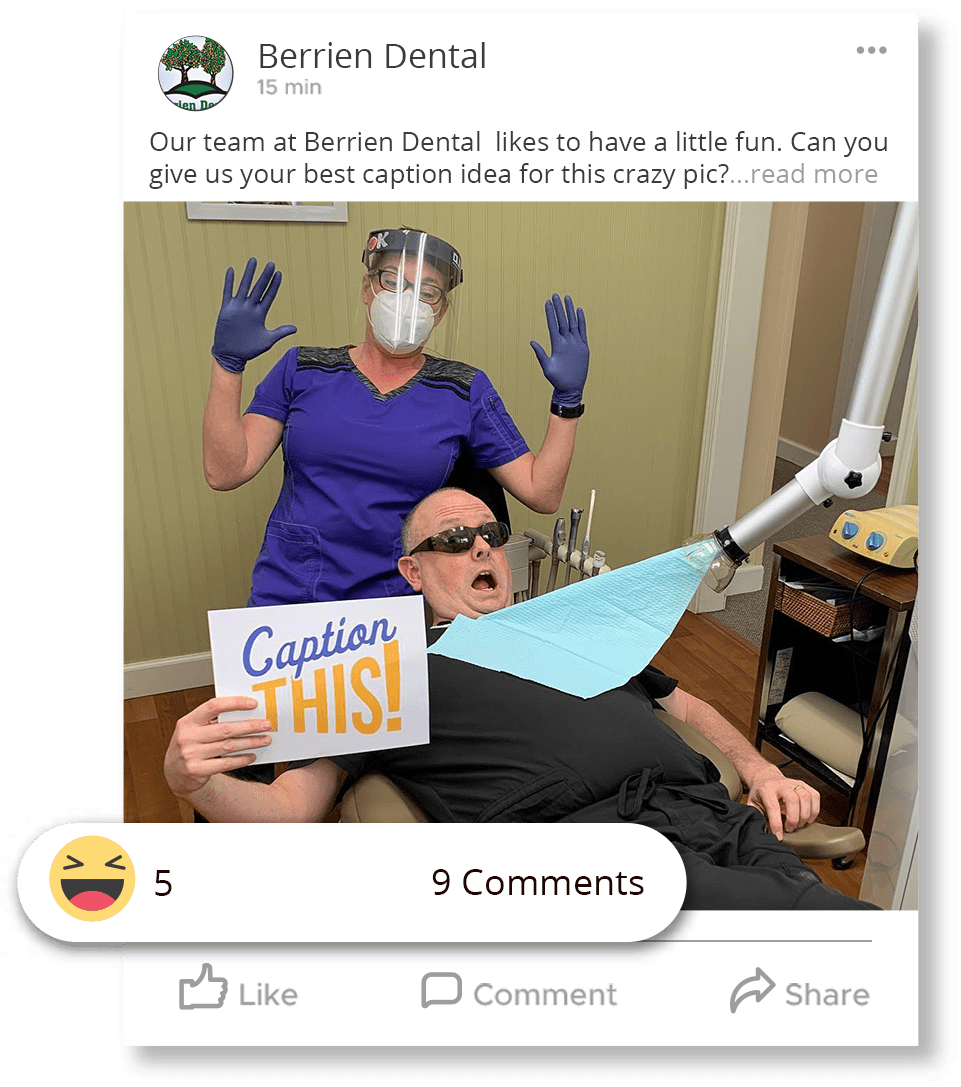 social media for dentists - Berrien Dental example