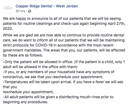 reschedule dental appointments