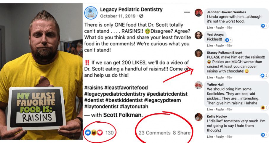 dental practice social media content