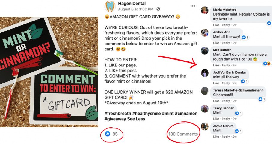 dentist social media content