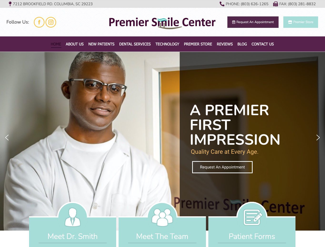Best Dental Website Designs - The Premier Smile Center