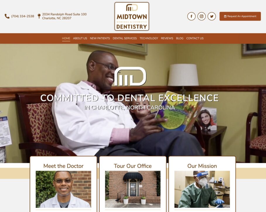 best dental website designs | Midtown General & Cosmetic Dentistry | My Social Practice