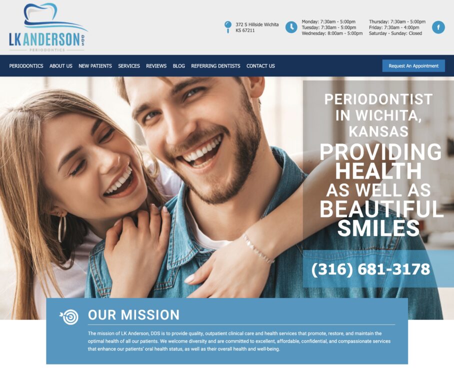 best dental website designs_LK Anderson DDS Periodontics_My Social Practice