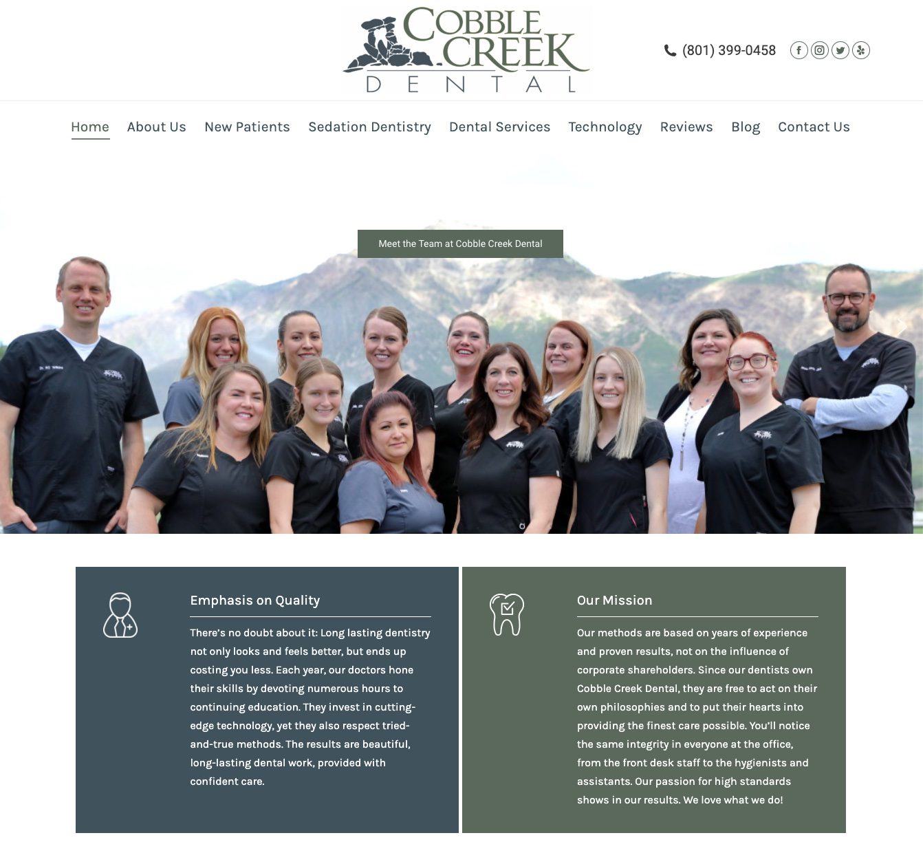 dental office website example_Cobble Creek Dental