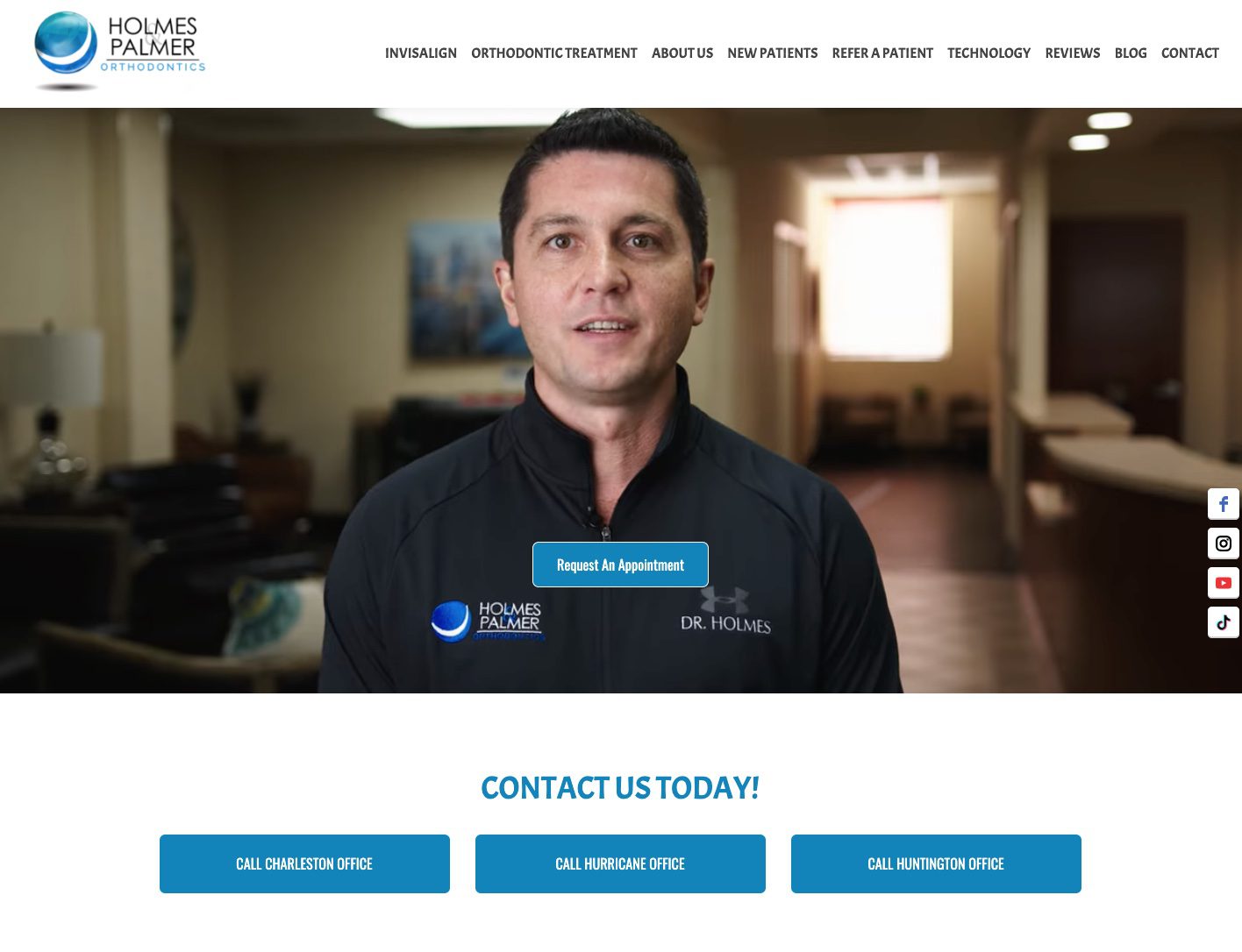 dental office websites_example holmes and palmer