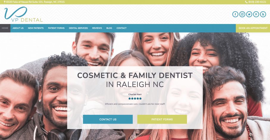 best dental website designs VP Dental