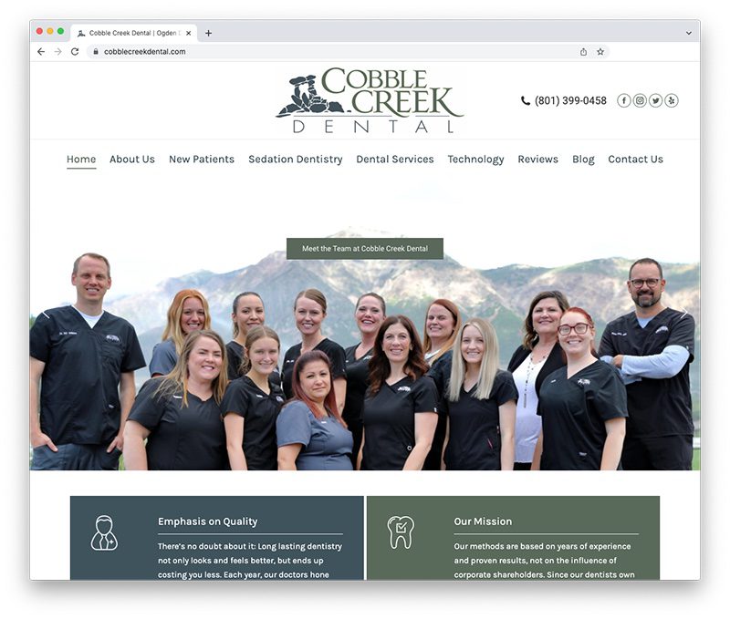 Cobble Creek Dental | Dental Websites by My Social Practice