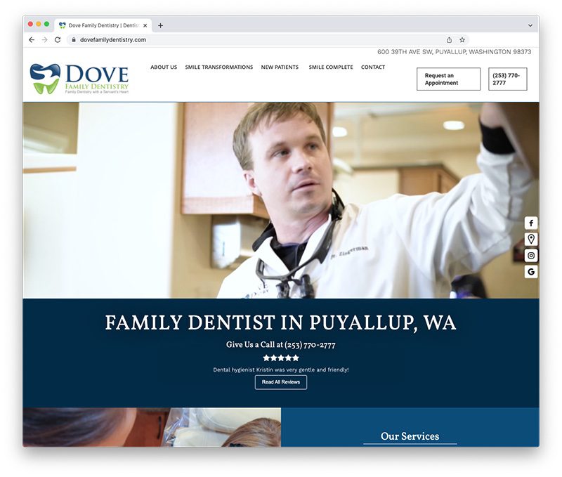 Dove Family Dentistry | Dental Websites by My Social Practice