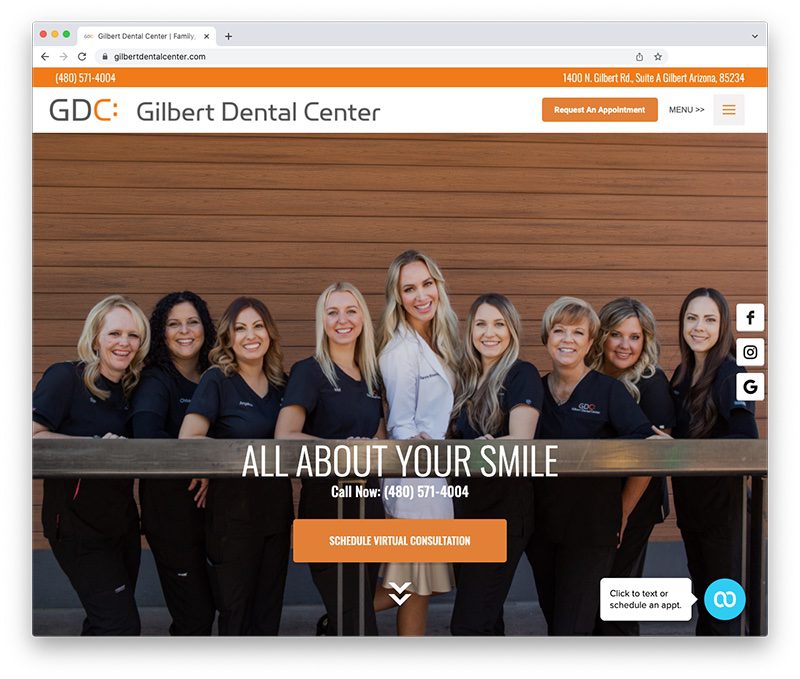 Gilbert Dental Center | Dental Websites From My Social Practice