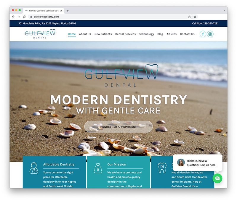 Gulfview Dentistry | Dental Website Design by My Social Practice