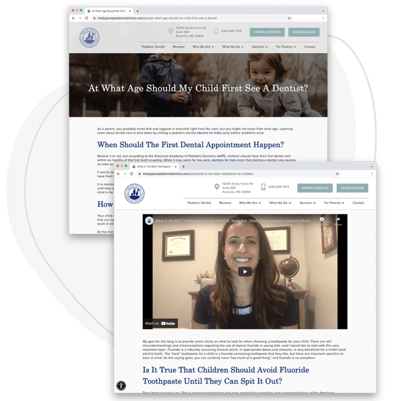 Shady Grove Pediatric Dentistry | Dental Website Design From My Social Practice
