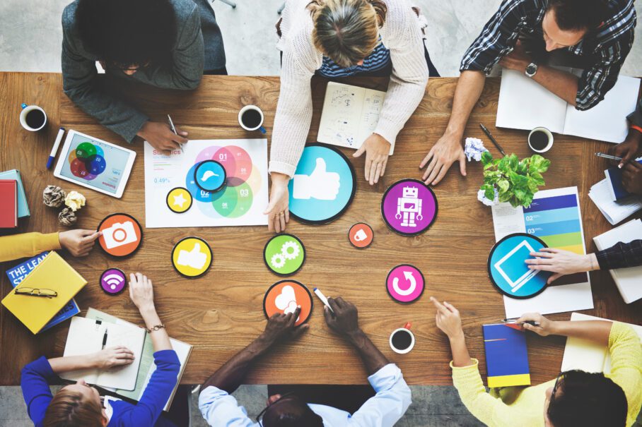 DSO Social Media Marketing: How to Manage Every Location - DSO Social Media Marketing - My Social Practice - Helping dental practices find new patients DSO marketing team scheduling social media posts for multiple dental locations