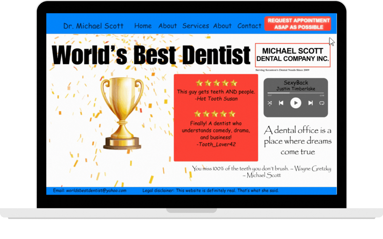 What if Characters from The Office Built Dental Websites? (I Was Left Unsupervised and Found Out) - The Office Dental Websites - My Social Practice - Social Media Marketing for Dental & Dental Specialty Practices My Social Practice - Social Media Marketing for Dental & Dental Specialty Practices - The Office Dental Websites