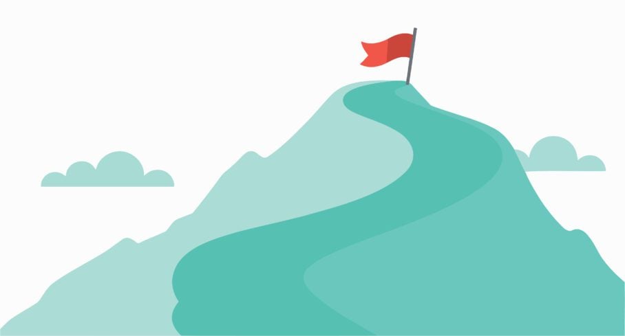 How to Automate Google Reviews for Your Dental Practice - automate google reviews,google review automation,automated review requests - My Social Practice - Helping dental practices find new patients illustration of mountain path leading to flag at the peak