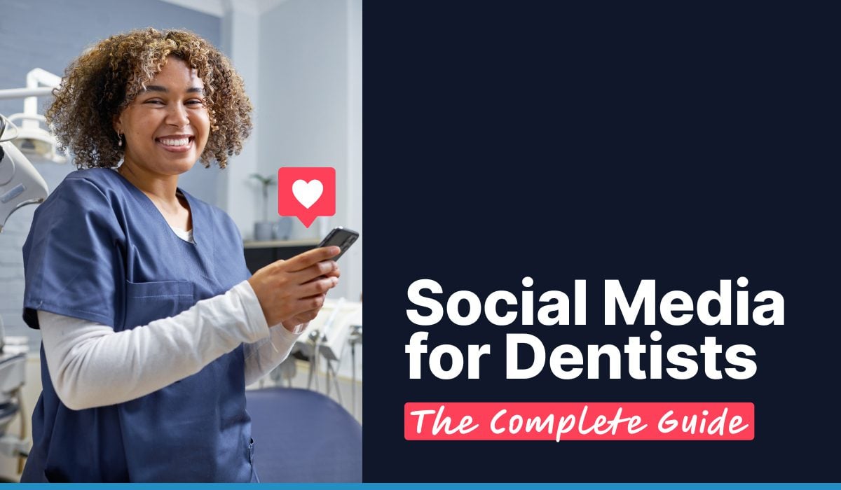 Social Media for Dentists: The Complete Guide and 36 Ideas for 2026 - dental social media ideas,social media for dentists - My Social Practice - Helping dental practices find new patients happy dental hygenist checking social media