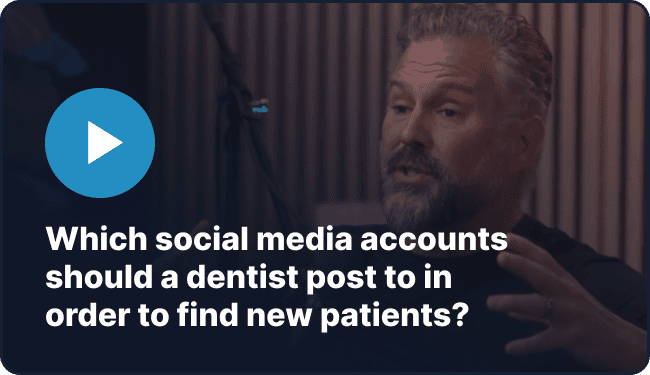 Which social media accounts should a dentist post to in order to find new patients?